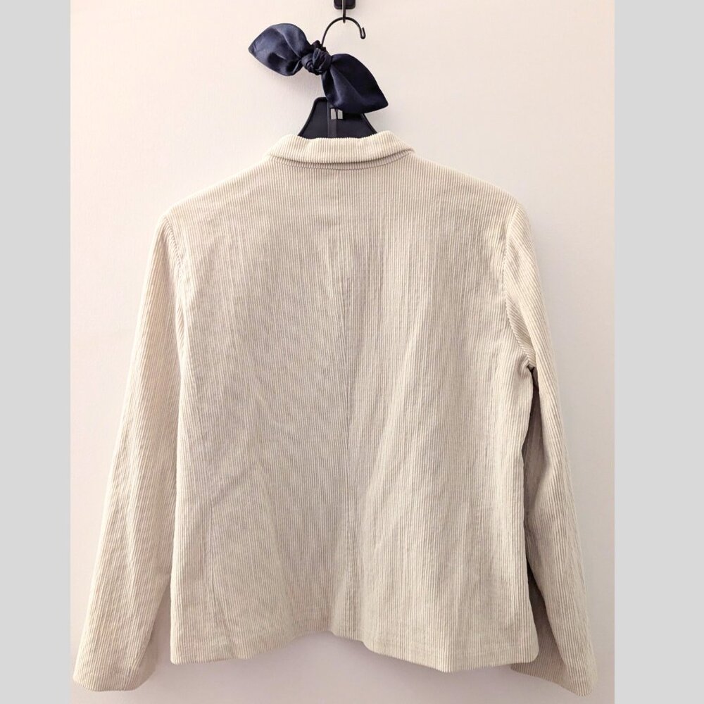Apuntob Round Collar Cotton Corduroy Jacket in Milk (Lait), Size Small - Picture 2 of 9